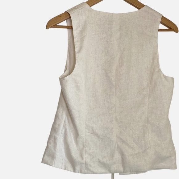 NWT Anthropologie Belle Vere Tie Front Vest Top Linen Blend Sz 2 Minimalist - Picture 5 of 5